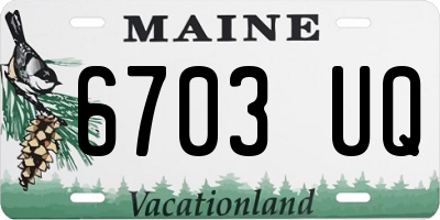 ME license plate 6703UQ