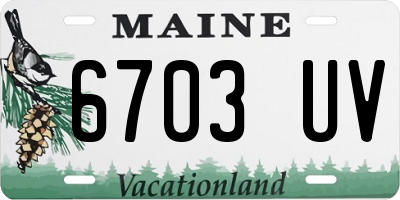 ME license plate 6703UV