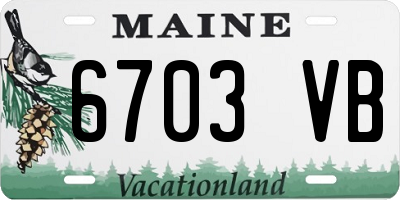 ME license plate 6703VB