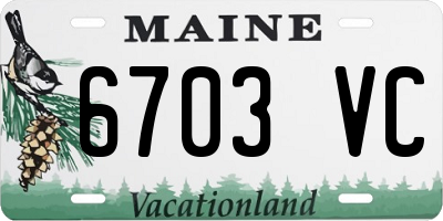ME license plate 6703VC