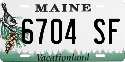 ME license plate 6704SF
