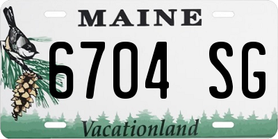 ME license plate 6704SG