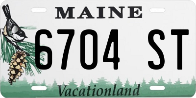 ME license plate 6704ST