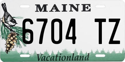 ME license plate 6704TZ