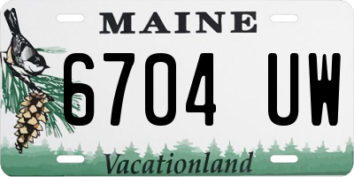 ME license plate 6704UW