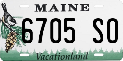 ME license plate 6705SO