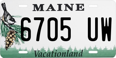 ME license plate 6705UW