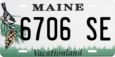 ME license plate 6706SE