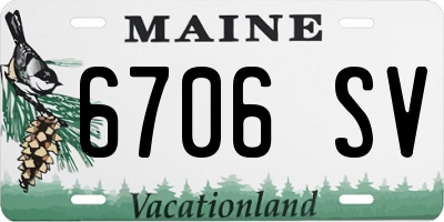 ME license plate 6706SV