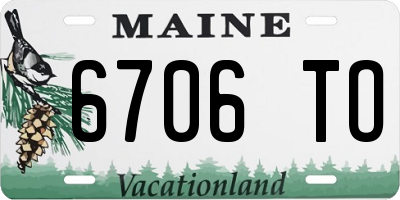 ME license plate 6706TO