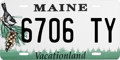 ME license plate 6706TY