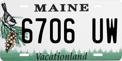 ME license plate 6706UW