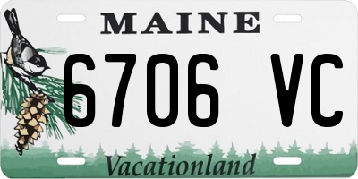 ME license plate 6706VC