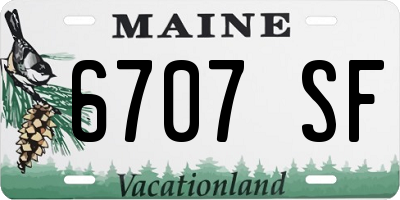 ME license plate 6707SF