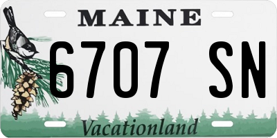 ME license plate 6707SN
