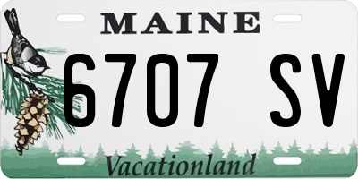 ME license plate 6707SV
