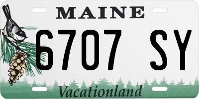 ME license plate 6707SY