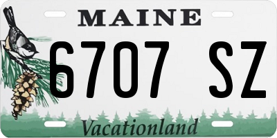 ME license plate 6707SZ