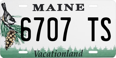 ME license plate 6707TS