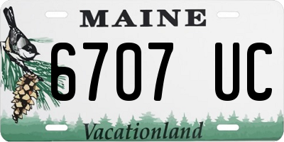 ME license plate 6707UC