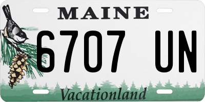 ME license plate 6707UN