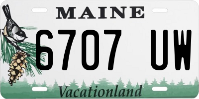 ME license plate 6707UW