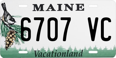 ME license plate 6707VC