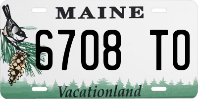 ME license plate 6708TO