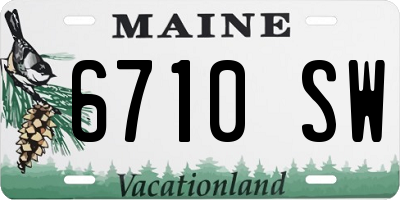 ME license plate 6710SW