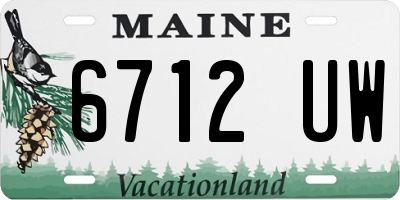 ME license plate 6712UW