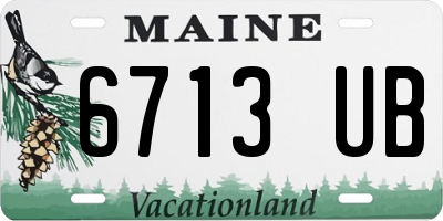 ME license plate 6713UB
