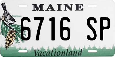 ME license plate 6716SP