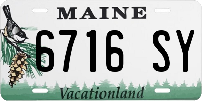 ME license plate 6716SY