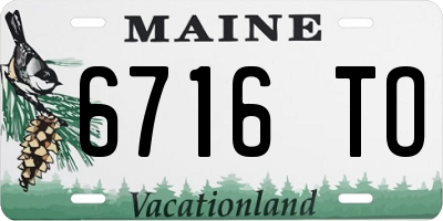 ME license plate 6716TO
