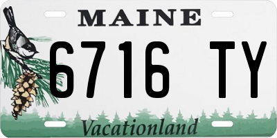 ME license plate 6716TY