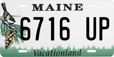 ME license plate 6716UP