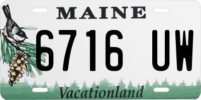 ME license plate 6716UW