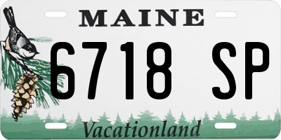 ME license plate 6718SP