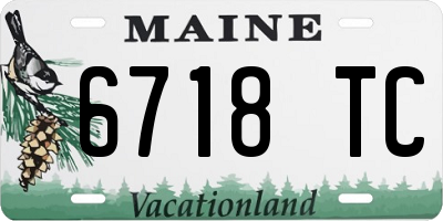 ME license plate 6718TC