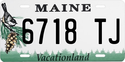 ME license plate 6718TJ