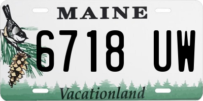 ME license plate 6718UW