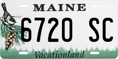 ME license plate 6720SC