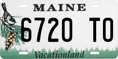 ME license plate 6720TO