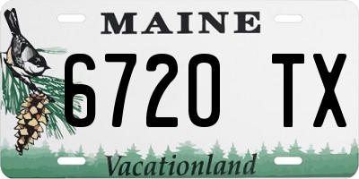 ME license plate 6720TX
