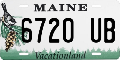 ME license plate 6720UB