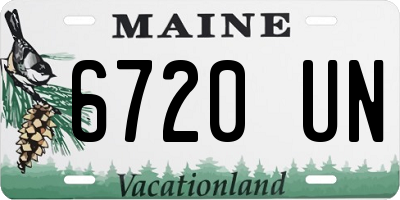 ME license plate 6720UN