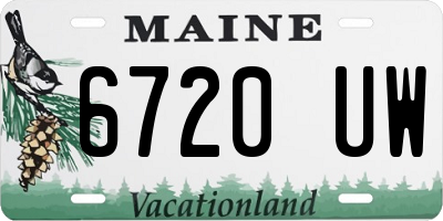 ME license plate 6720UW