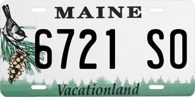 ME license plate 6721SO