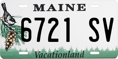 ME license plate 6721SV