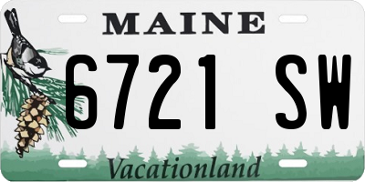 ME license plate 6721SW
